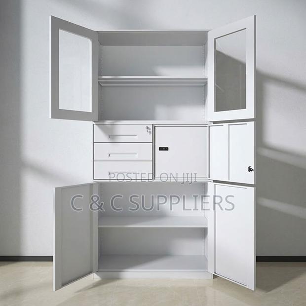 2-Door Glass Front Cabinet With Safe-3 Drawer - thumbnail 14