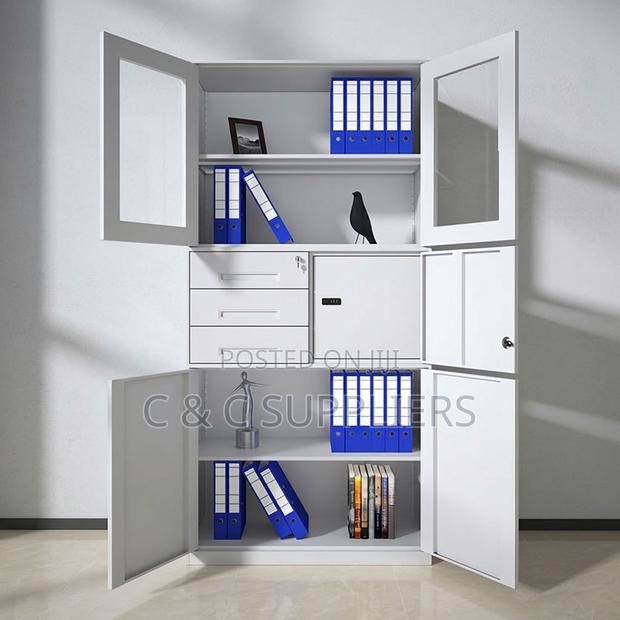 2-Door Glass Front Cabinet With Safe-3 Drawer - thumbnail 15