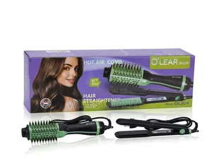 O'Lear Salon 2-in-1 Hot Air Comb and Hair Straightener Combo Set