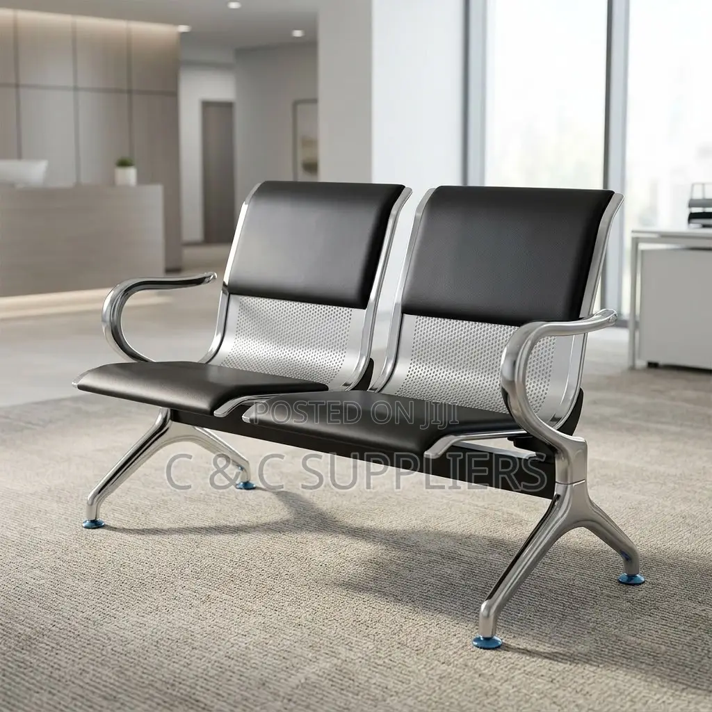 2-Link Padded Waiting Bench With Armrest