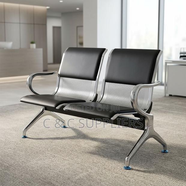 2-Link Padded Waiting Bench With Armrest - thumbnail 2