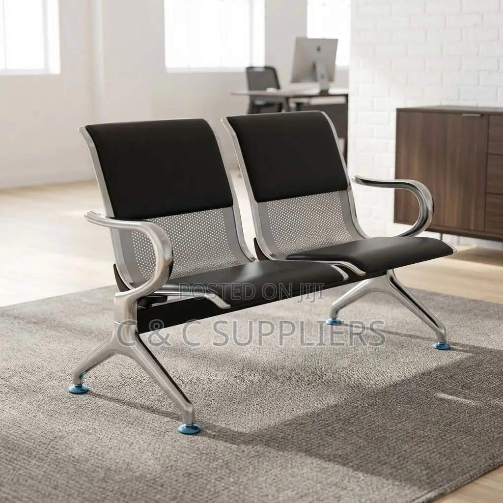 2-Link Padded Waiting Bench With Armrest