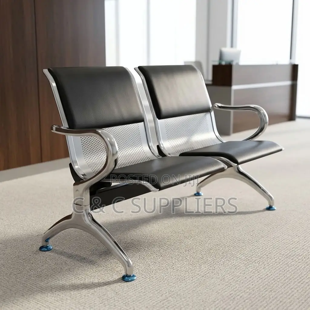 2-Link Padded Waiting Bench With Armrest