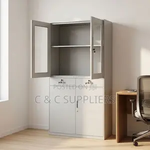 Office Cabinet With Drawers and Glass