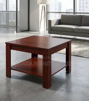 Square Executive Coffee Stool With Mahogany Coffee Stool