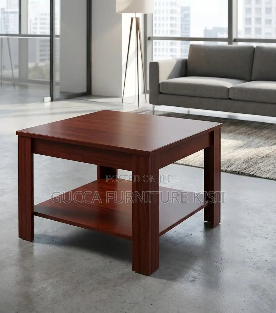 Square Executive Coffee Stool With Mahogany Coffee Stool