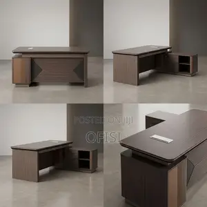 Office Desk; Modern L-Shaped Manager's Office Table