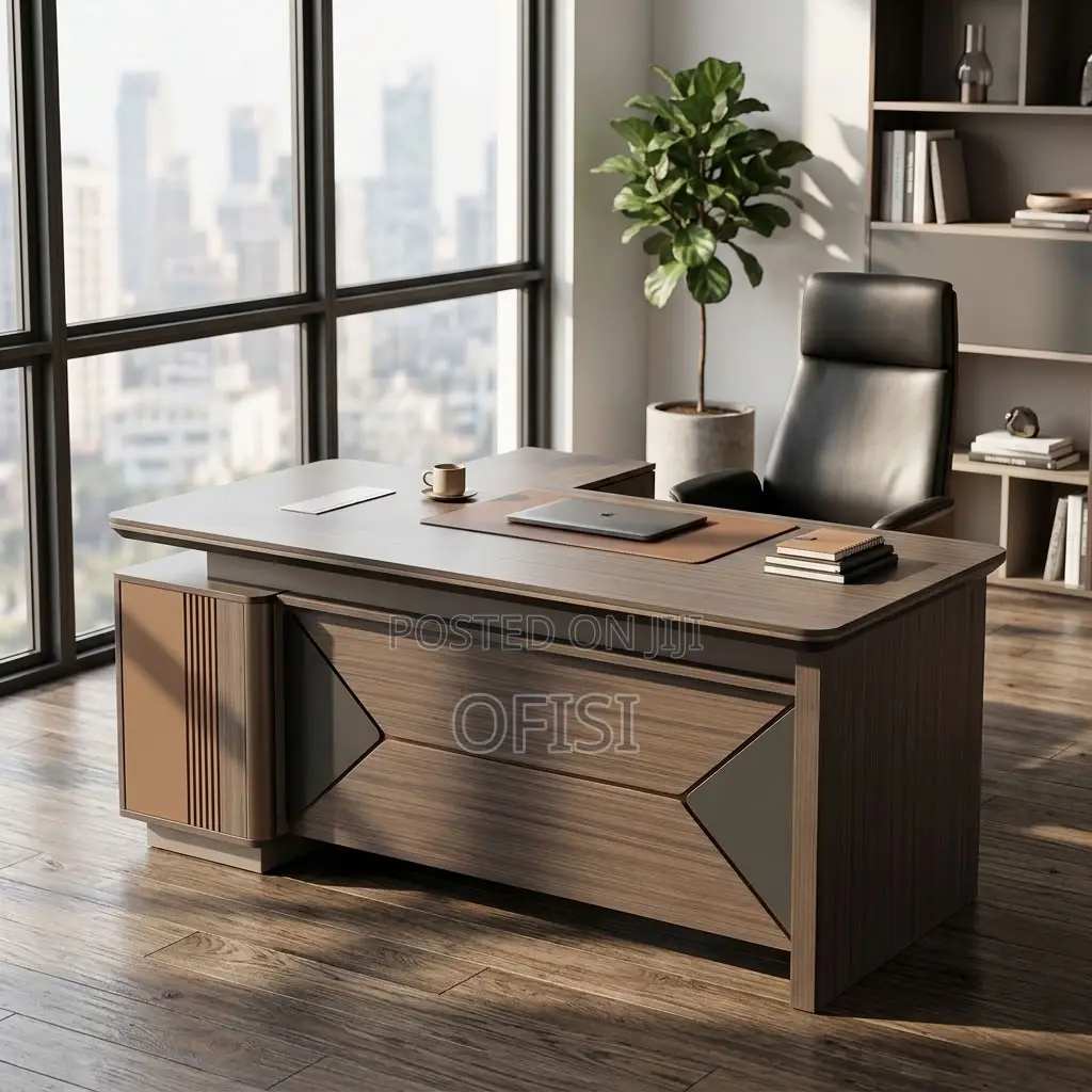 Office Desk; Modern L-Shaped Manager's Office Table