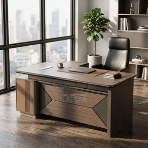 Office Desk; Modern L-Shaped Manager's Office Table