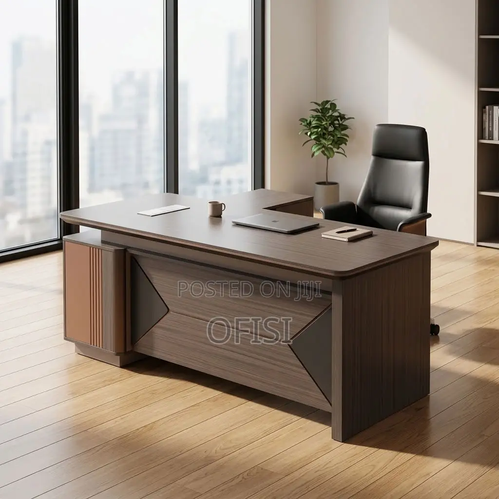 Office Desk; Modern L-Shaped Manager's Office Table
