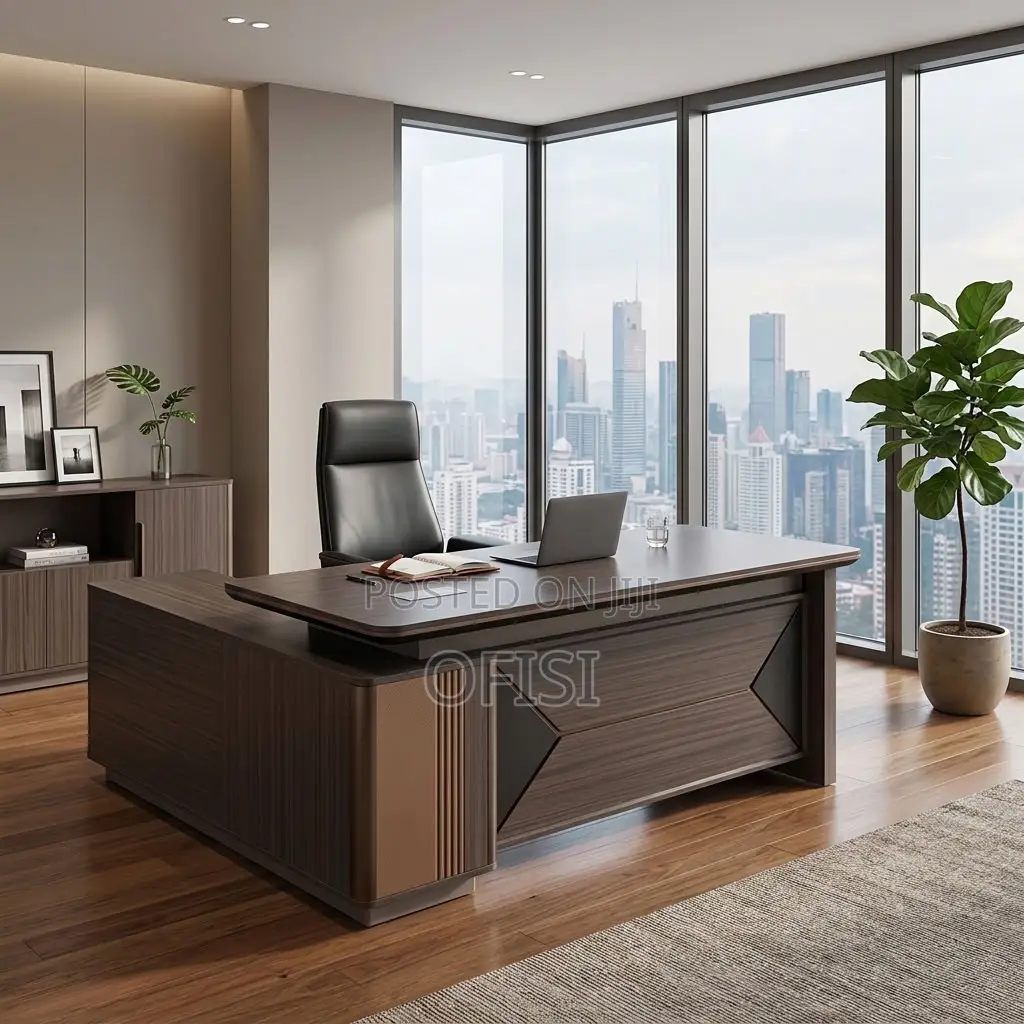 Office Desk; Modern L-Shaped Manager's Office Table