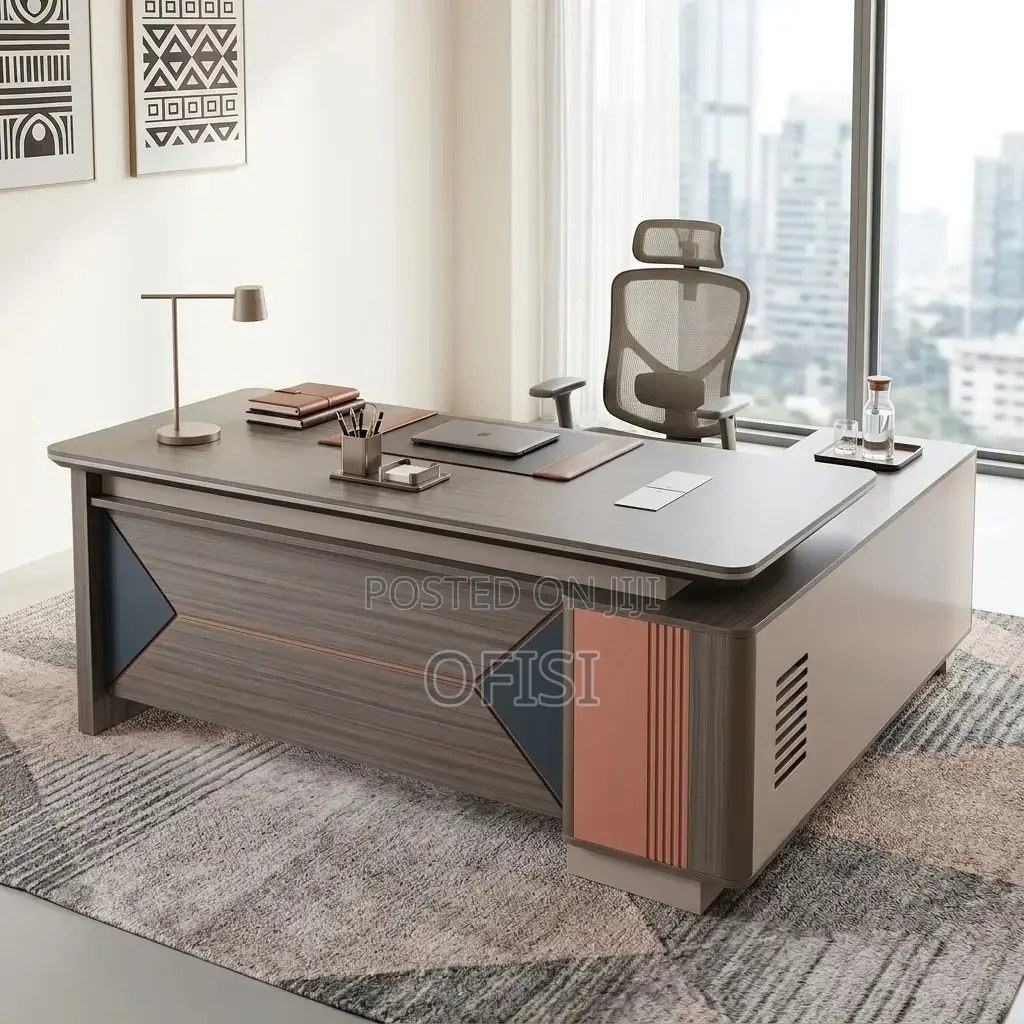 Office Desk; Modern L-Shaped Manager's Office Table