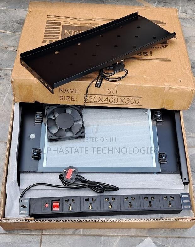 6U Wall Mount Data Cabinet With Cooling Fan and Power Unit - main view