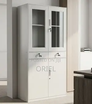 Half-Glass Steel Office Cabinet – Secure File & Document Storage