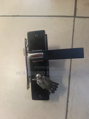 Black-Silver GJS Wooden Door Lock