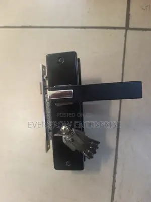 Black-Silver GJS Wooden Door Lock