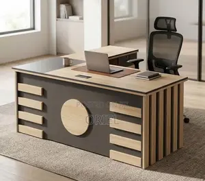 Modern L-Shaped Executive Computer Desk – Spacious Office Workstation