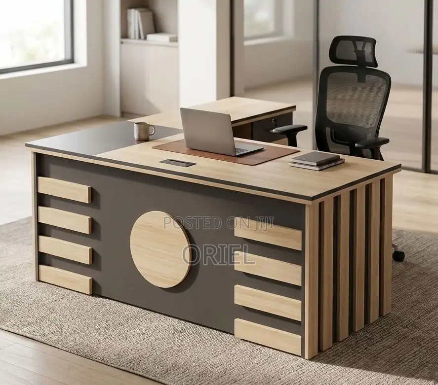 Modern L-Shaped Executive Computer Desk – Spacious Office Workstation