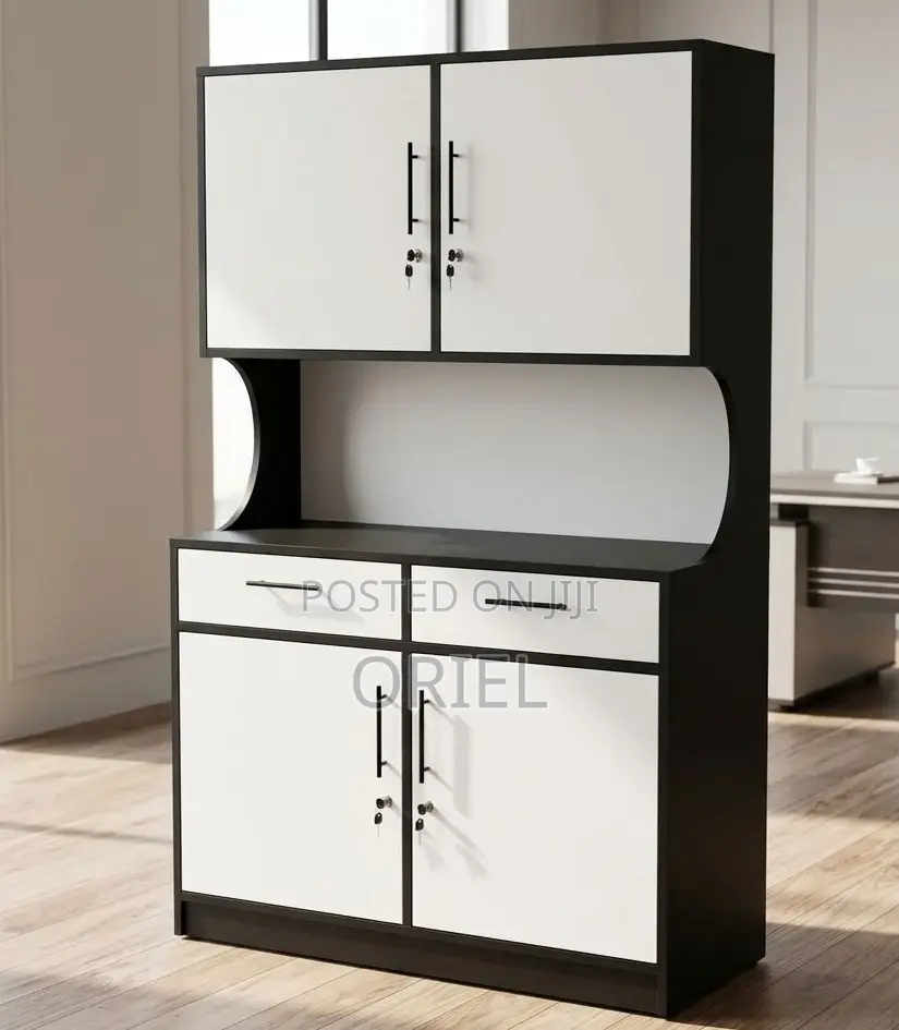 Modern Two-Tone Office Wall Unit – Executive Storage & Display Cabinet
