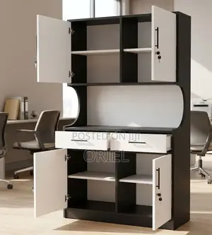 Modern Two-Tone Office Wall Unit – Executive Storage & Display Cabinet