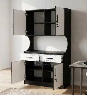 Modern Two-Tone Office Wall Unit – Executive Storage & Display Cabinet