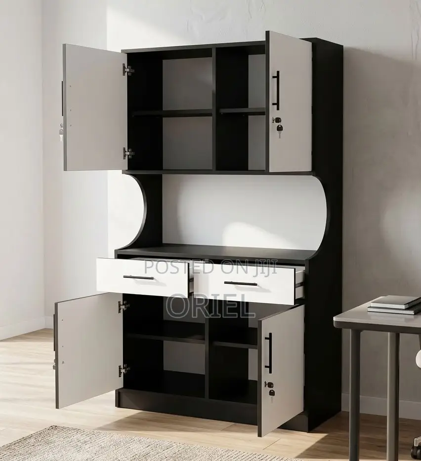 Modern Two-Tone Office Wall Unit – Executive Storage & Display Cabinet