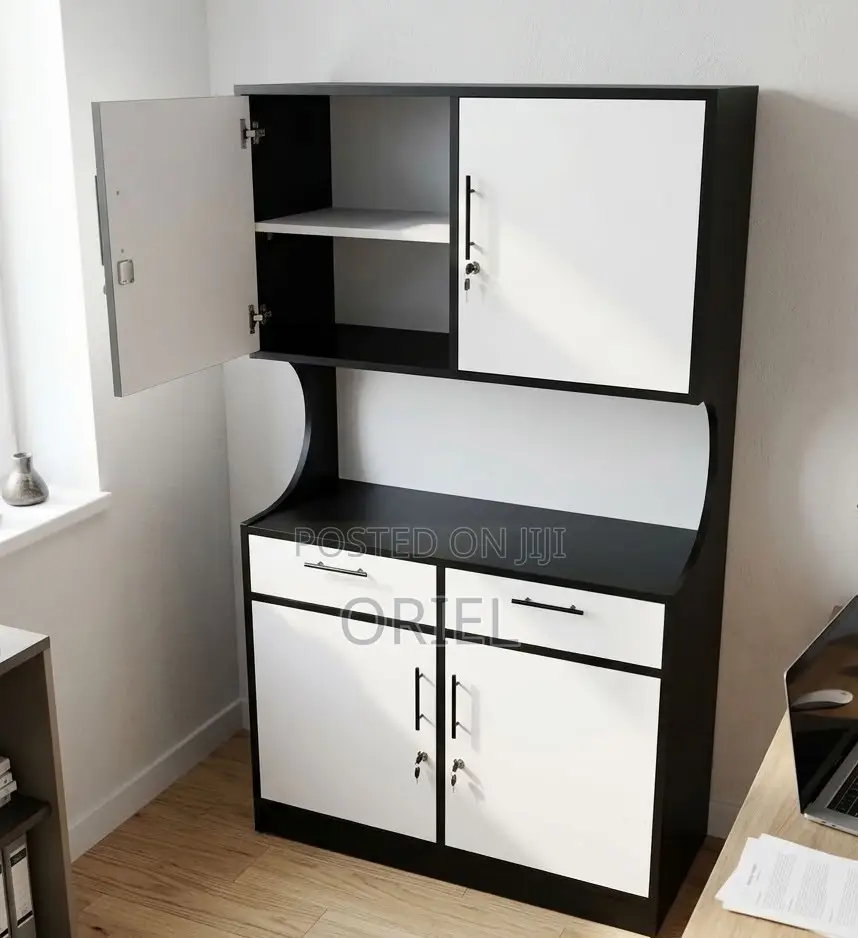 Modern Two-Tone Office Wall Unit – Executive Storage & Display Cabinet