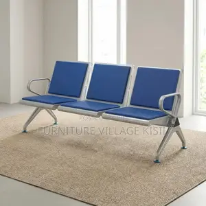 Heavy Duty Blue 3-Link Waiting Bench