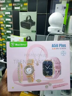 Women's A58 Plus Smartwatch Gift Set With Necklace and Bracelet