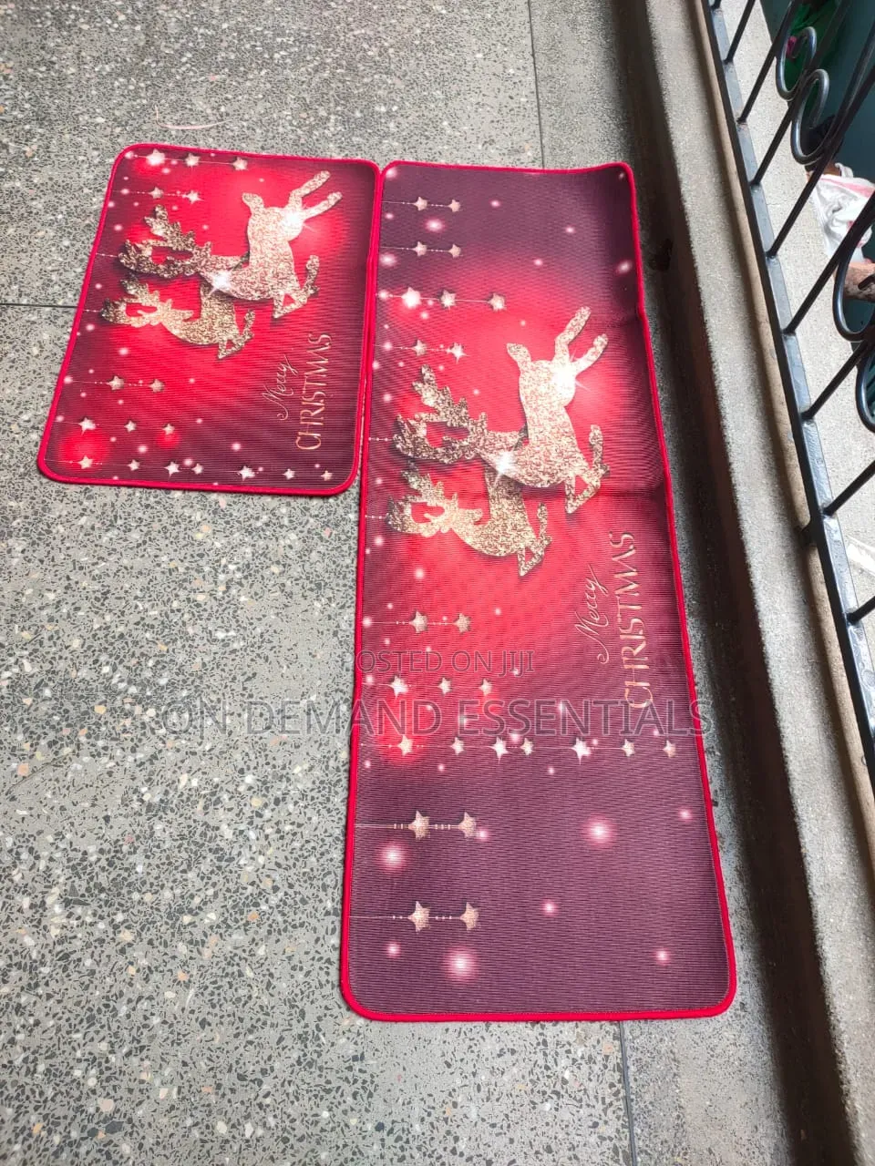 2 PCS Xmass Themed Kitchen Mats