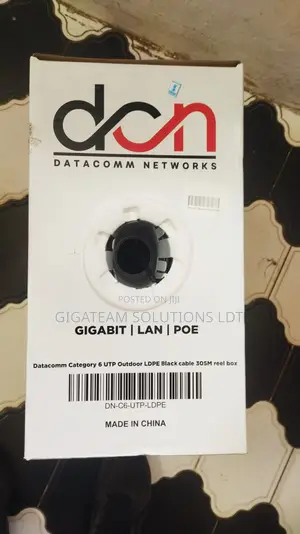 Datacomm 305m Outdoor U/Utp CAT6 Network Cable (Black, PE Sheath)