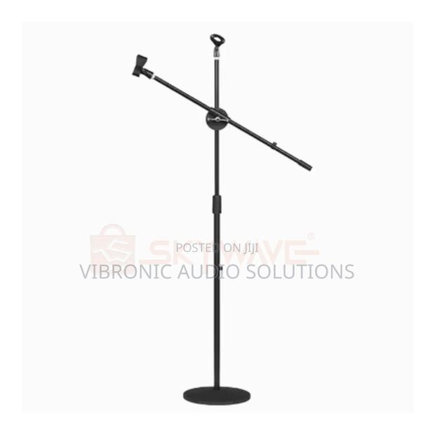 Metallic Round Base Microphone Stand - main view