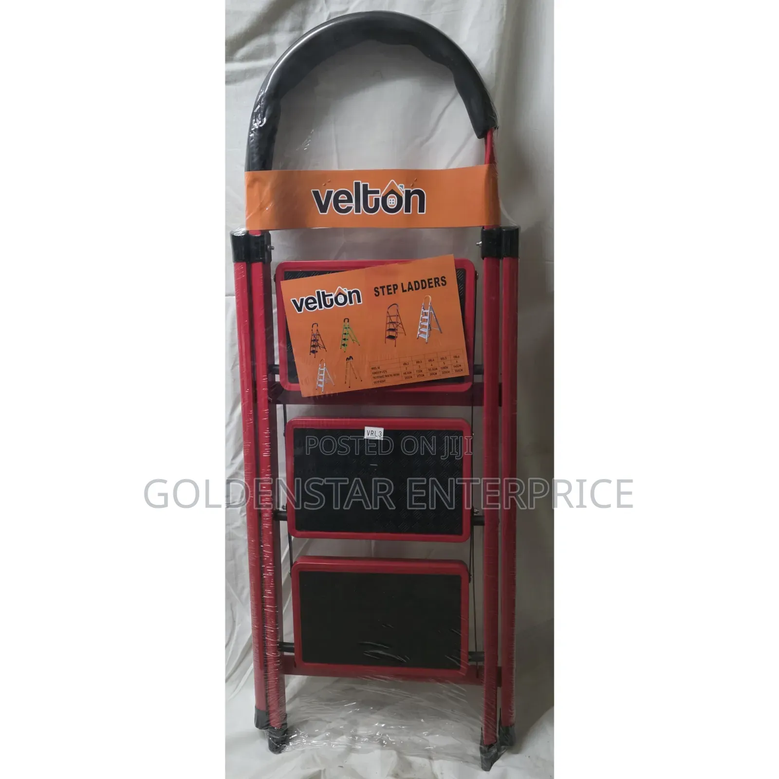 *Velton Red Step Ladders 3-Step Ladder -