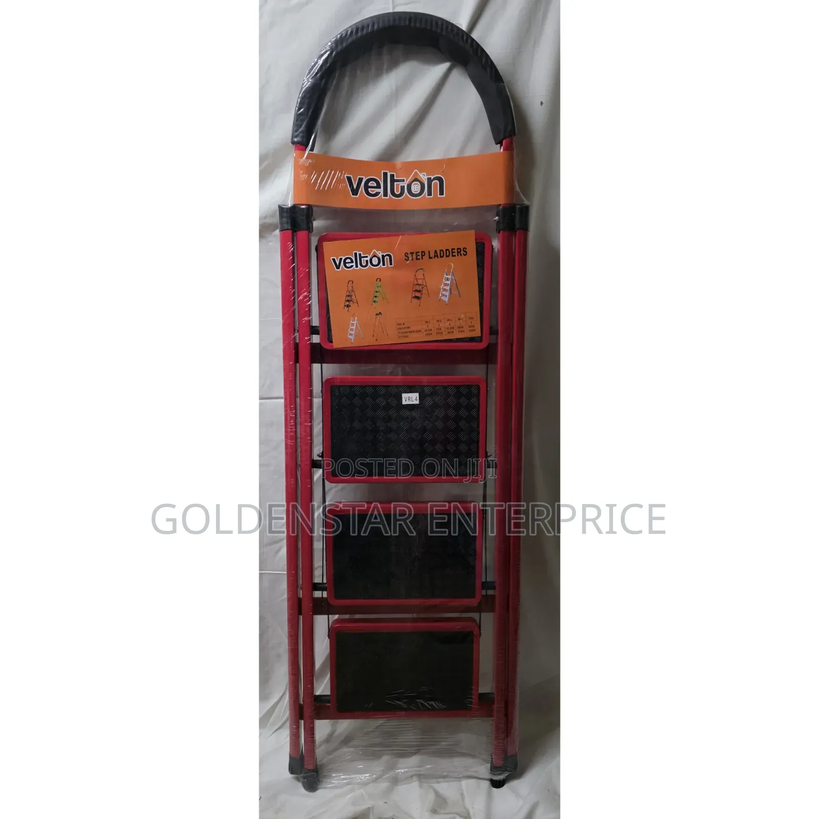 *Velton Red Step Ladders 4-Step Ladder