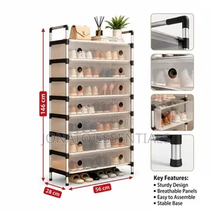 7 Layer Shoe Rack Dustproof Organizer Cabinet