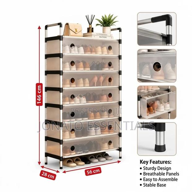 7 Layer Shoe Rack Dustproof Organizer Cabinet