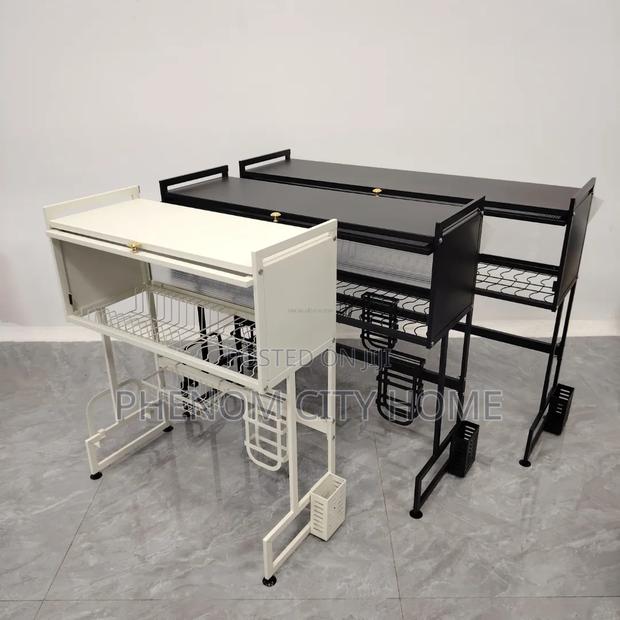 Multifunctional Metal Dustproof Dish Rack - thumbnail 3