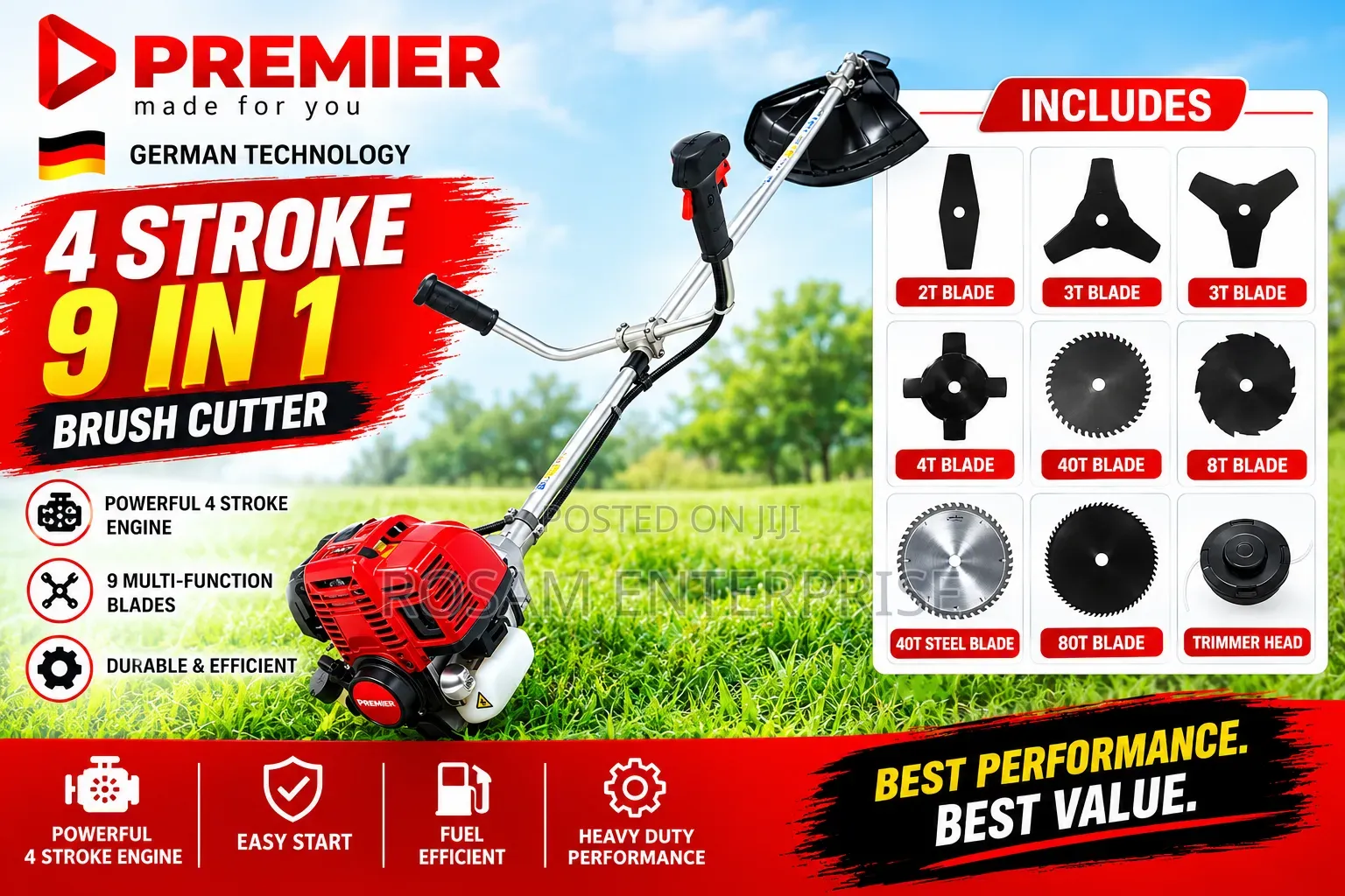 Premier 9 in 1 , 4 Stroke Brush Cutter