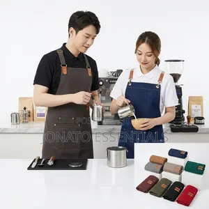 Heavy Duty Canvas Chef Apron With Pockets and Leather Straps