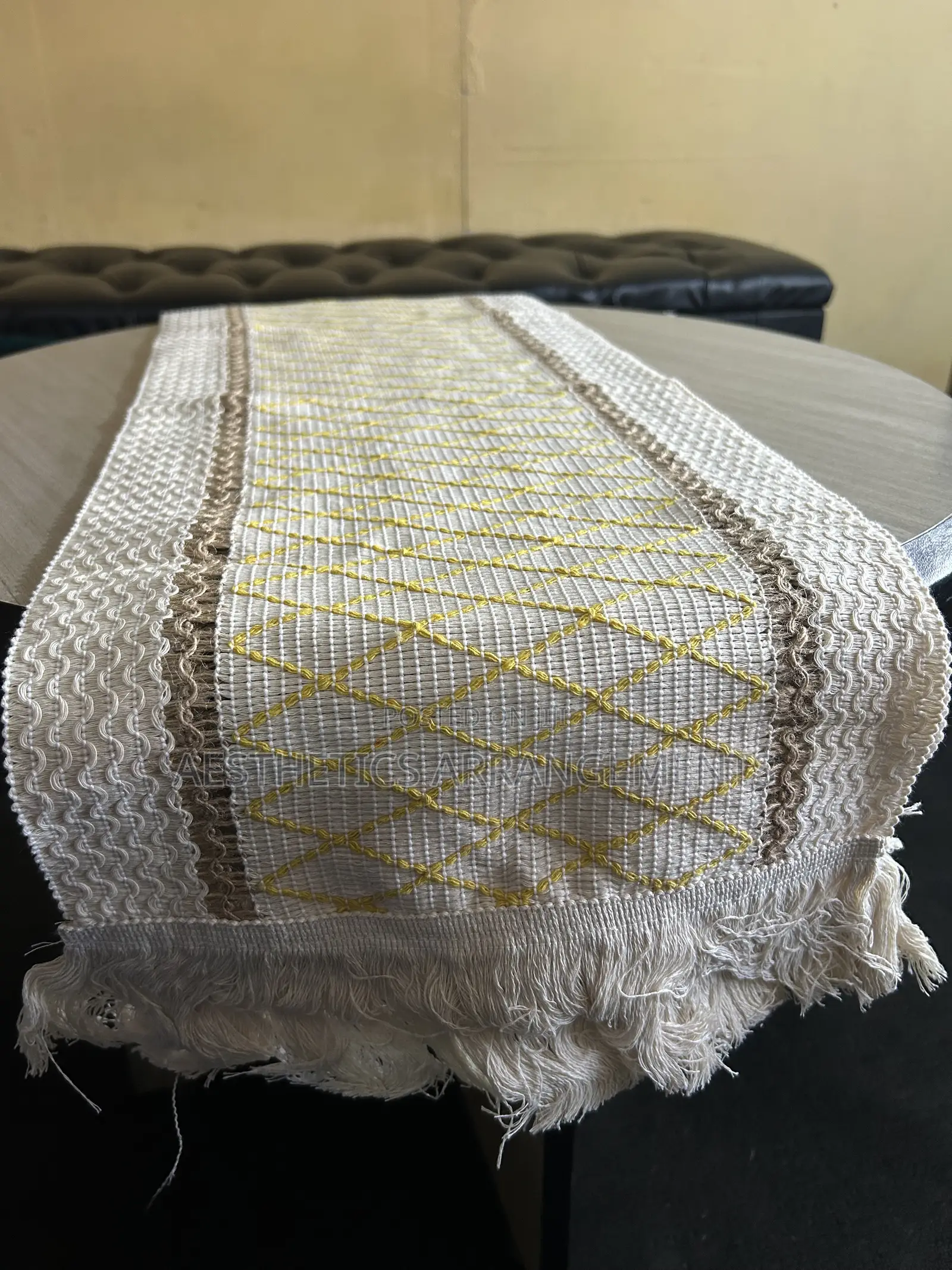 Table Runner (Mustard Criss-Cross).