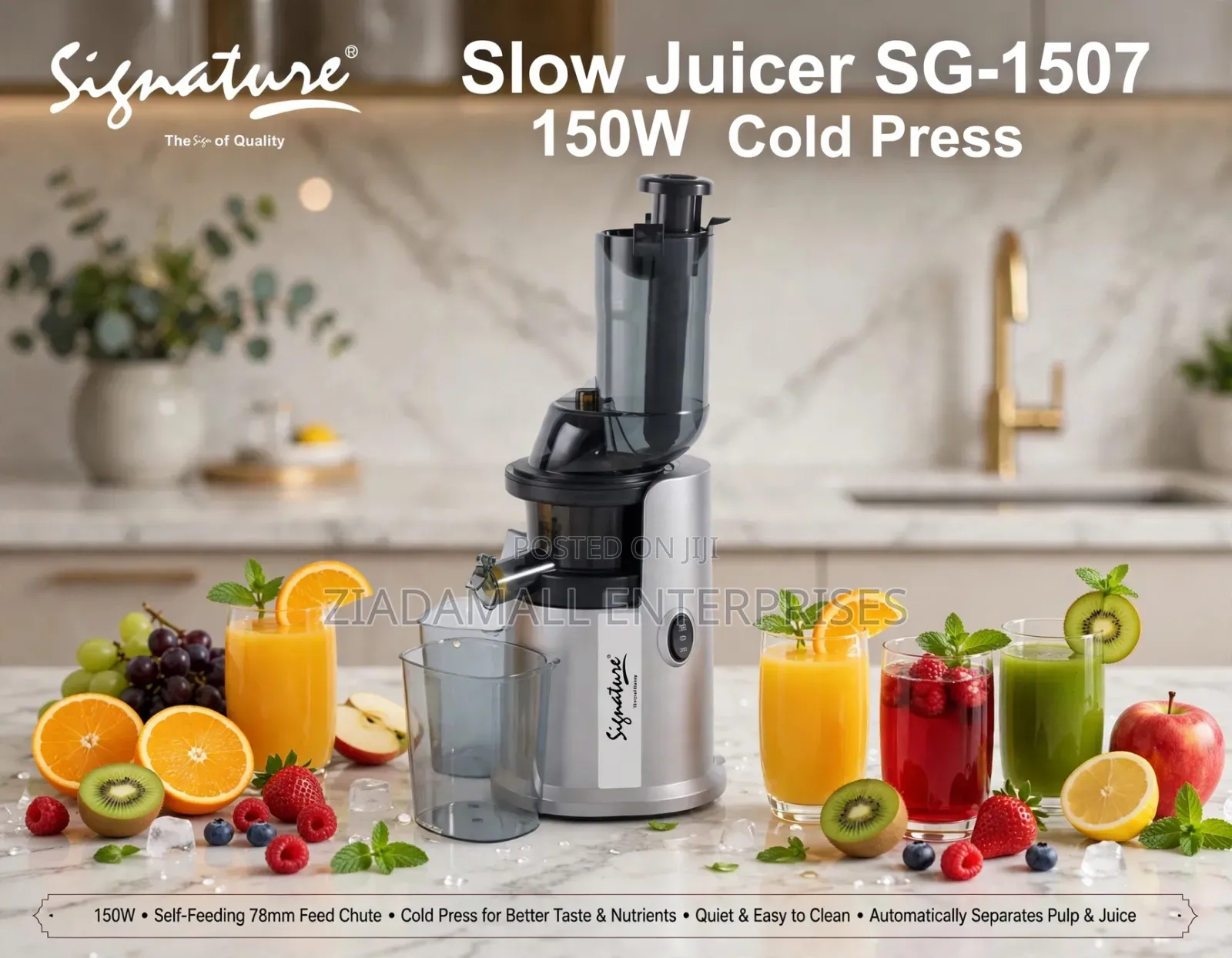 Signature Slow Juicer SG-1507 150W Cold Press Juicer