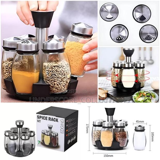 7pc Rotating Spice Rack Set - main view