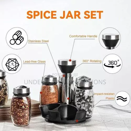 7pc Rotating Spice Rack Set