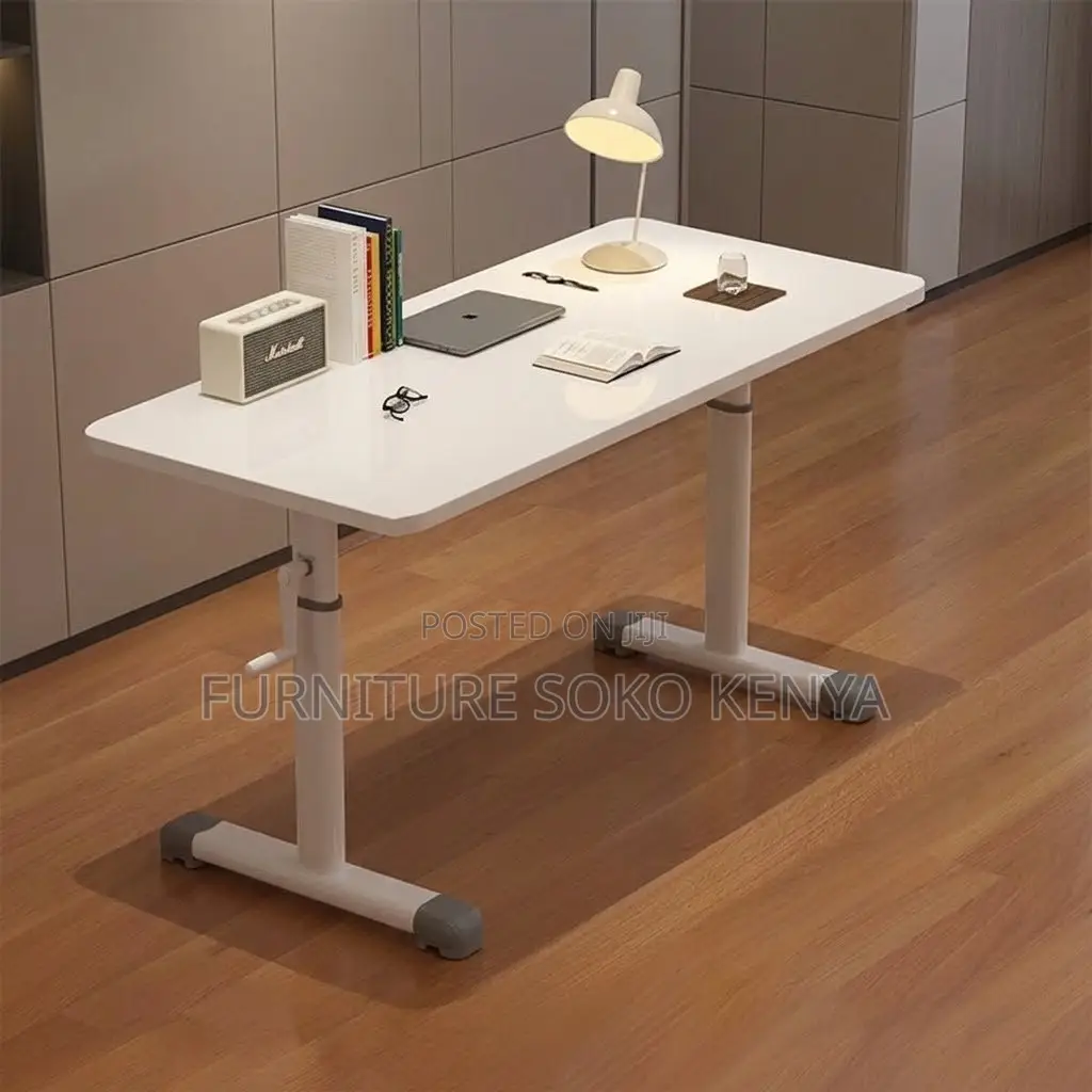 Office Desk; 1.2 Meter White Manual Adjustable Desk