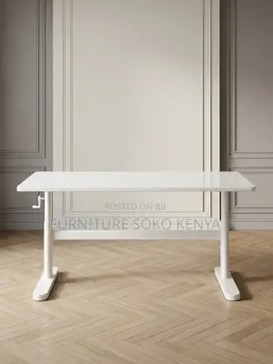 Office Desk; 1.2 Meter White Manual Adjustable Desk