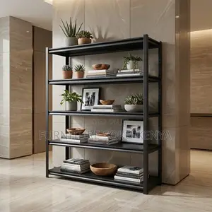 Storage Unit; Five Tier Black Modern Home Office Rack