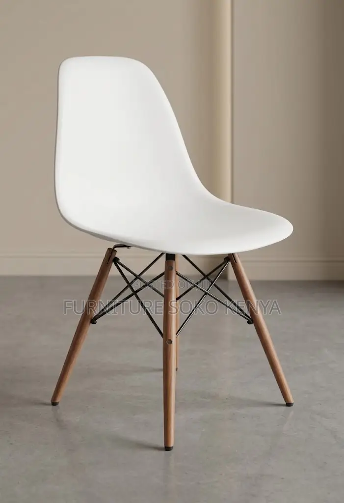 Home Chairs; White Armless Eames Chair