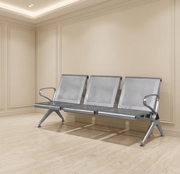 Office Bench; Metallic Three Seaters Reception Modern Benches - main view