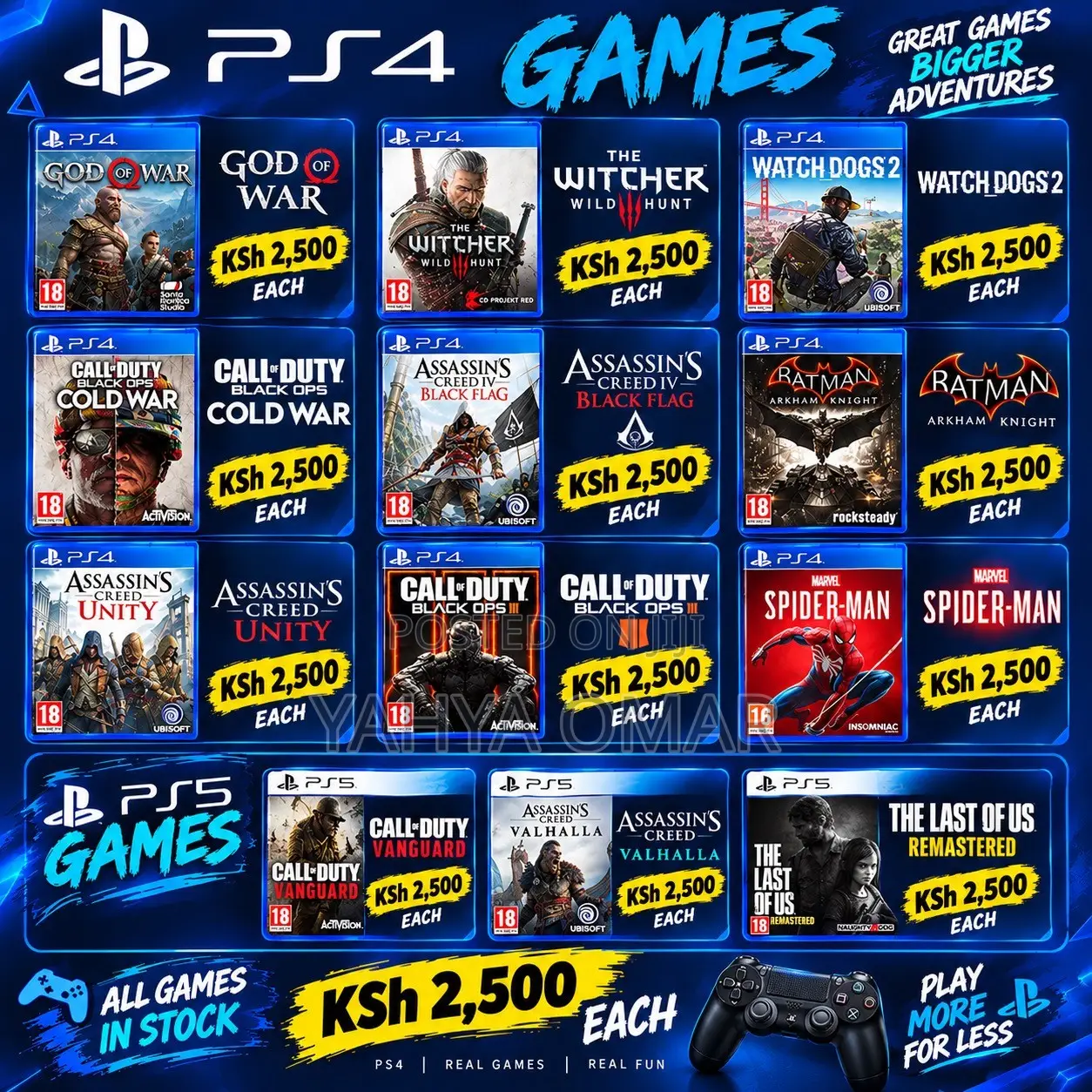 PlayStation 4 & 5 Controllers and Games