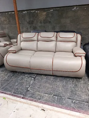 3seater Leather Fiber+ Spring Cream 